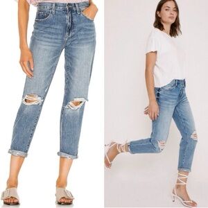 Pistola Presley Distressed High Rise Jeans.